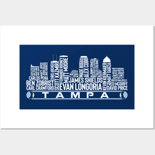 Tampa Bay Baseball Team All Time Legends, Tampa Bay Skyline Posters and Art